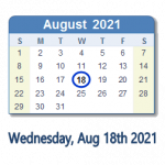 18 August 2021