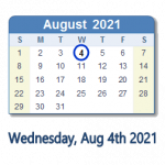 4 August 2021