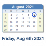 6 August 2021