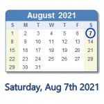 7 August 2021