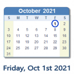 1 October 2021