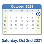 2 October 2021