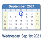 1 September 2021