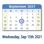 15 September 2021