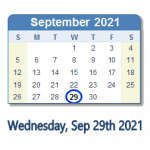 29 September 2021